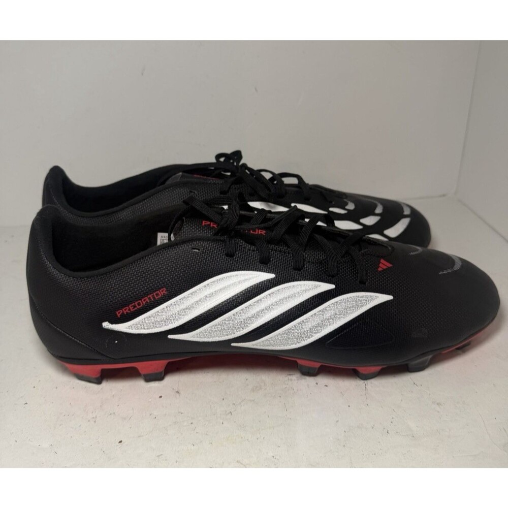 Adidas Predator League FG Soccer Cleats Mens Sz 12.5 Black Red Futbol Outdoor